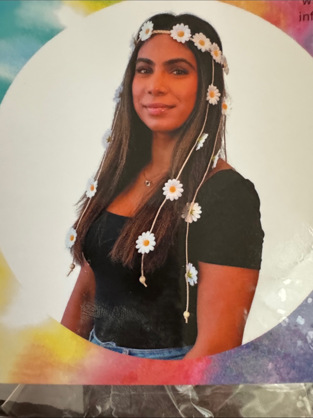 H&M White Daisy Flower Hippie Crown with Yellow Centers